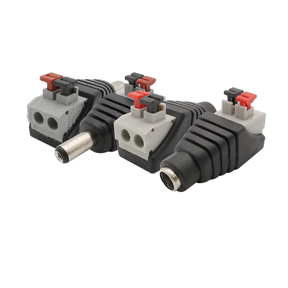 2/5Pair 5.5x2.1mm DC Plug Jack Connector Power Male Female DIY Electric Cable Wire for CCTV Camera LED Strip Light - купить по