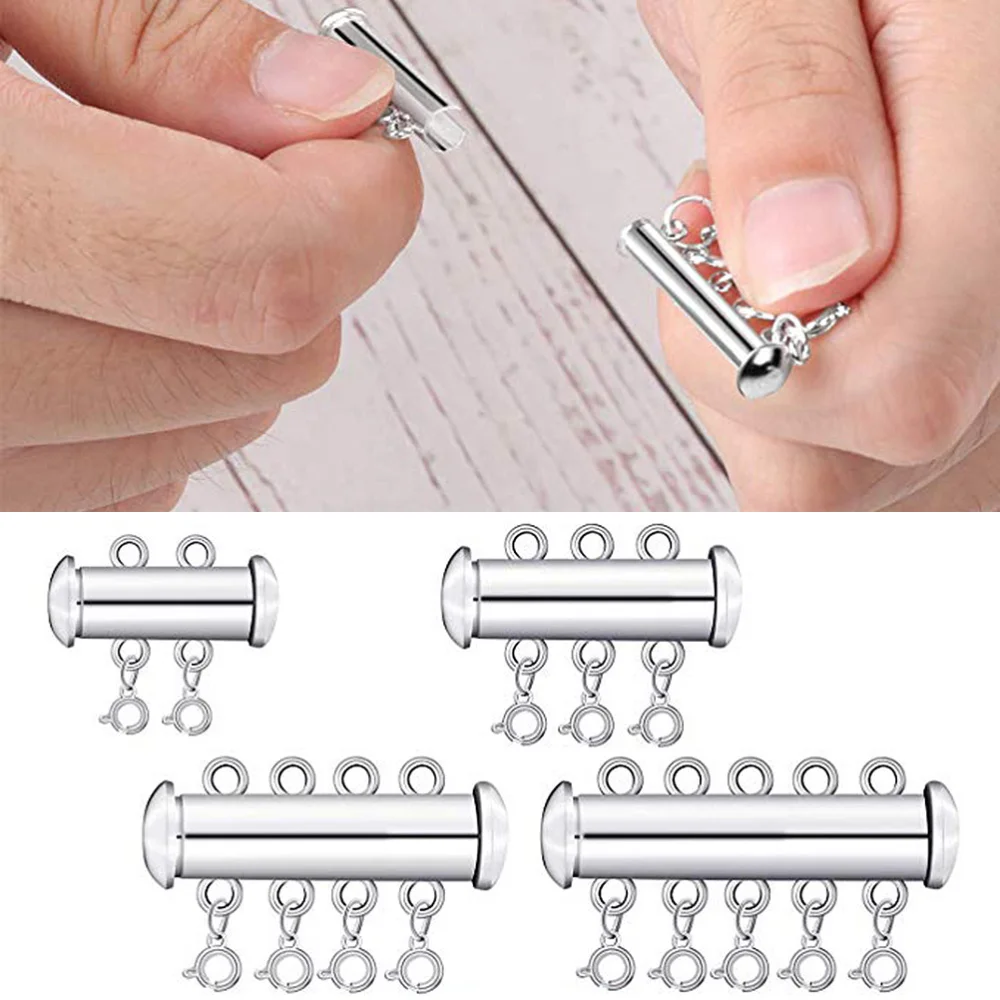 

6Pcs Magnetic Clasps Snap Hook Creative Multi-row Magnetic Buckles for DIY Accessories Jewelry Decor (Silver and Golden)