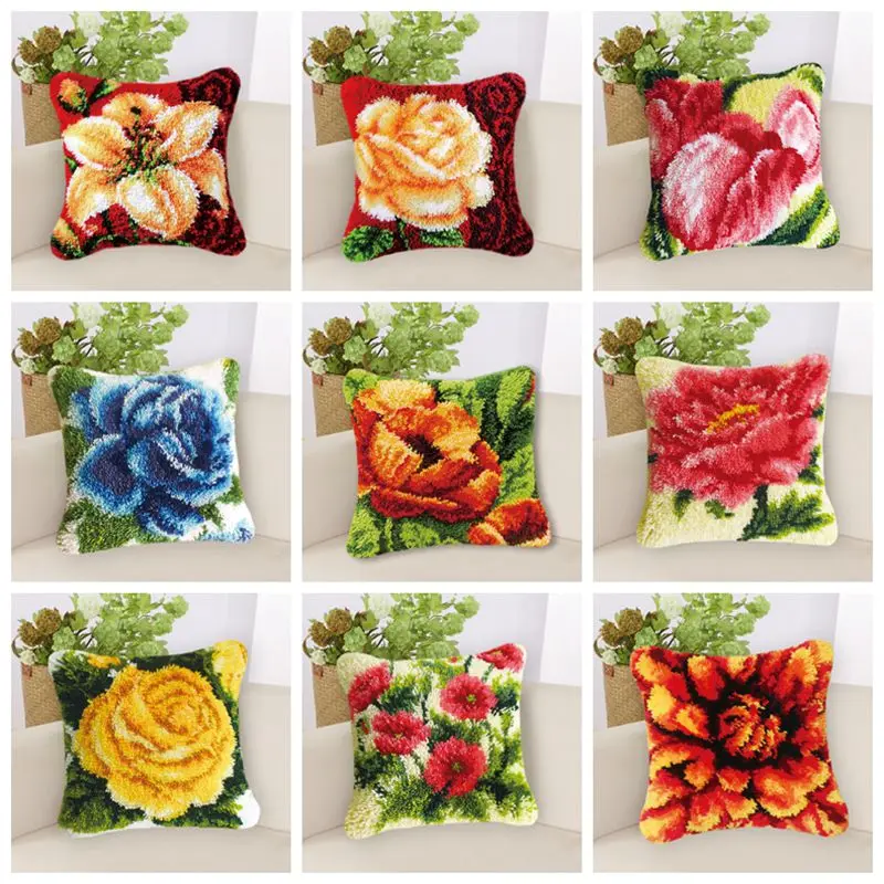 Праджня Красота Подушка с цветочным принтом защёлки комплект коврика коврик DIY