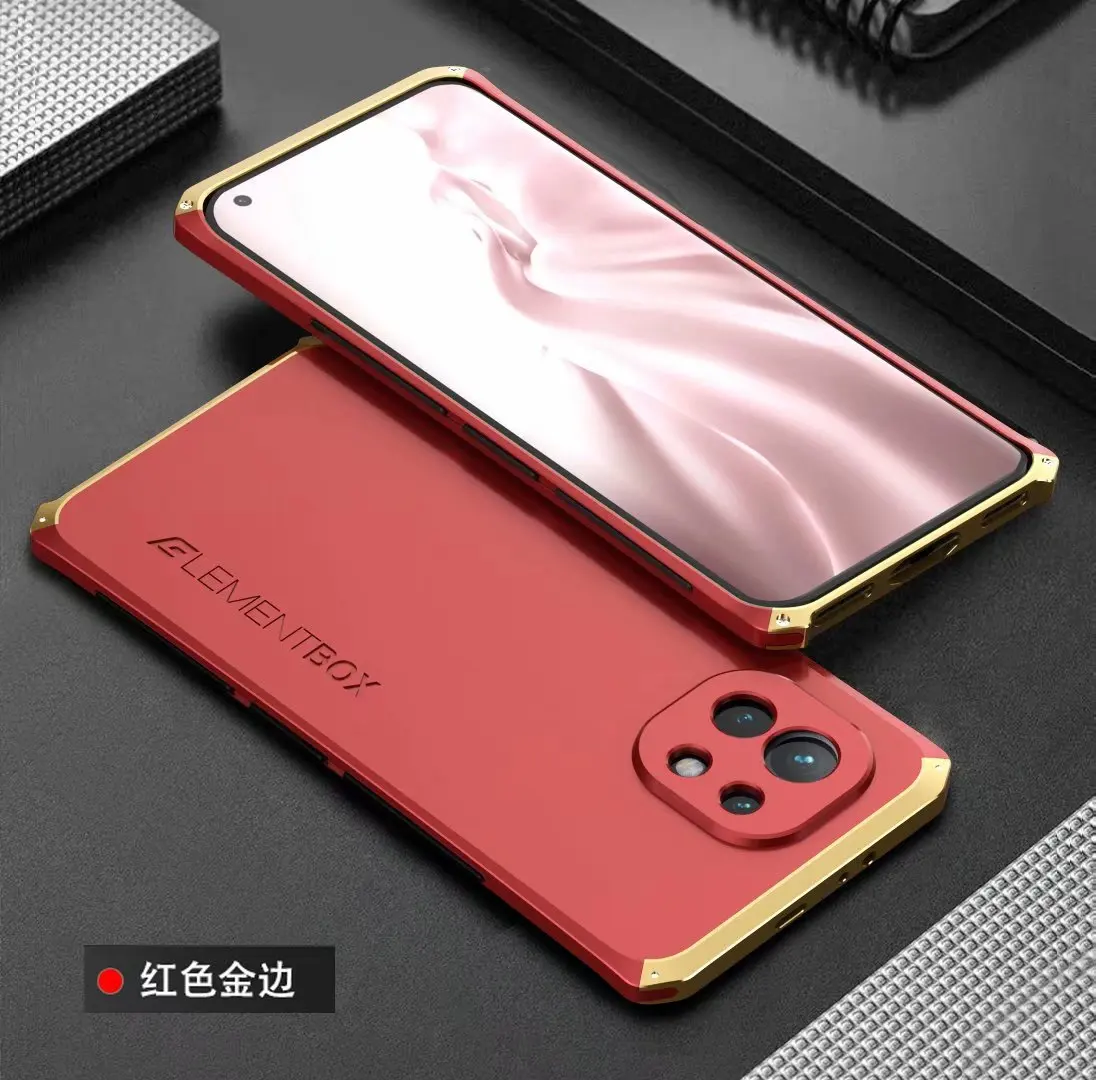 Противоударный чехол для Xiaomi MI11 Mi 11 из алюминия и поликарбоната - купить по