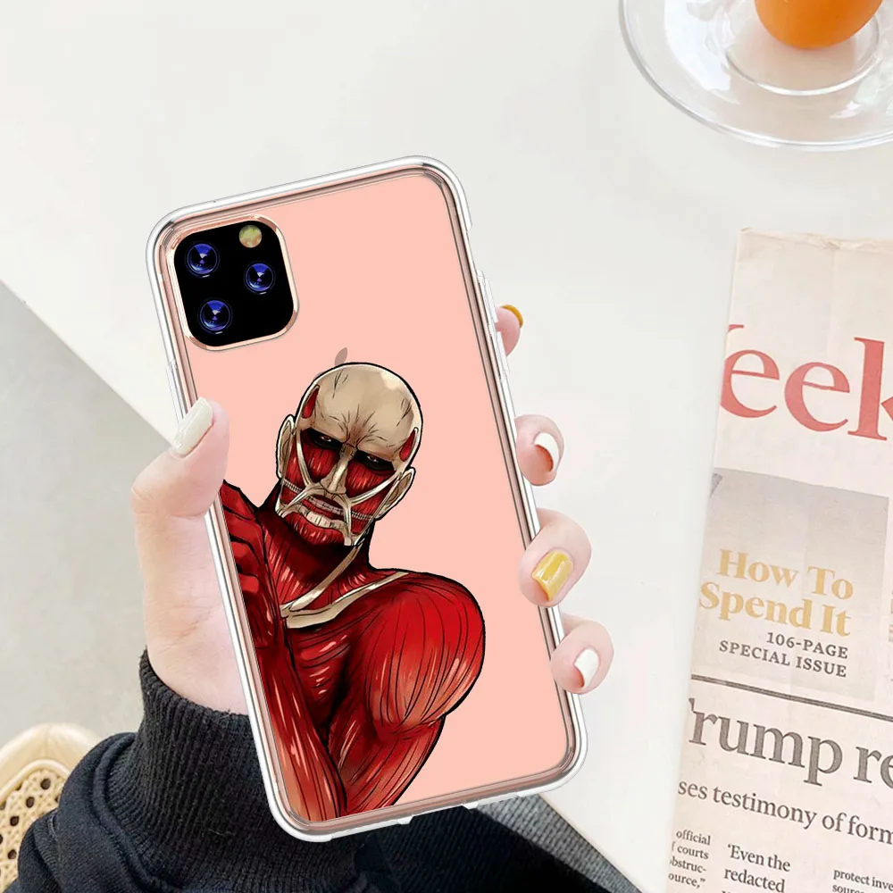 

Hot Anime Attack On Titan Soft Silicone Transparent Case For iPhone 11 12 Pro Max 8 7 6 6S Plus XR X XS Max 5 5S SE 2020 Coque