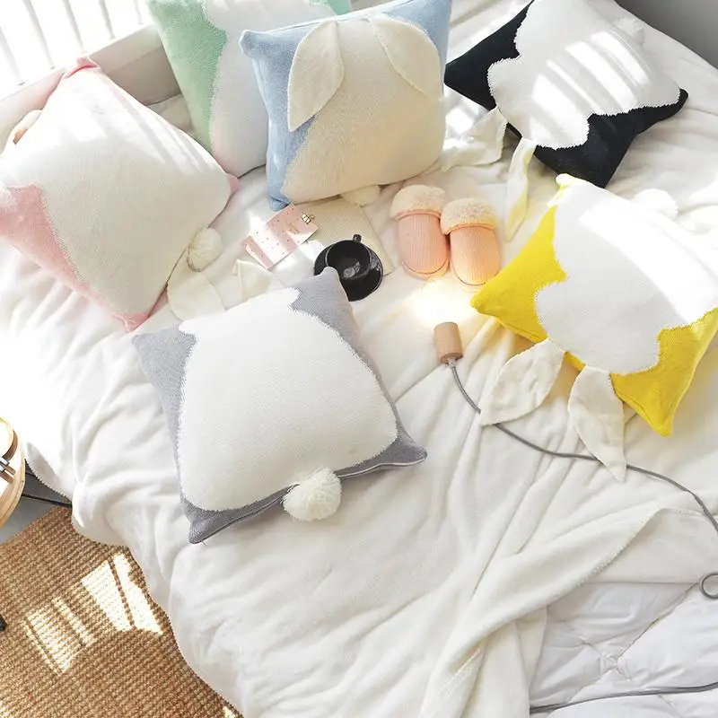 Декоративная наволочка с кроликом полиэстер/хлопок