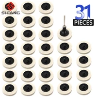 31pcs 2inch wool fabric disc polishing buffing pads wheels with 1pcs r type disc pad holder for dremel metalworking tools