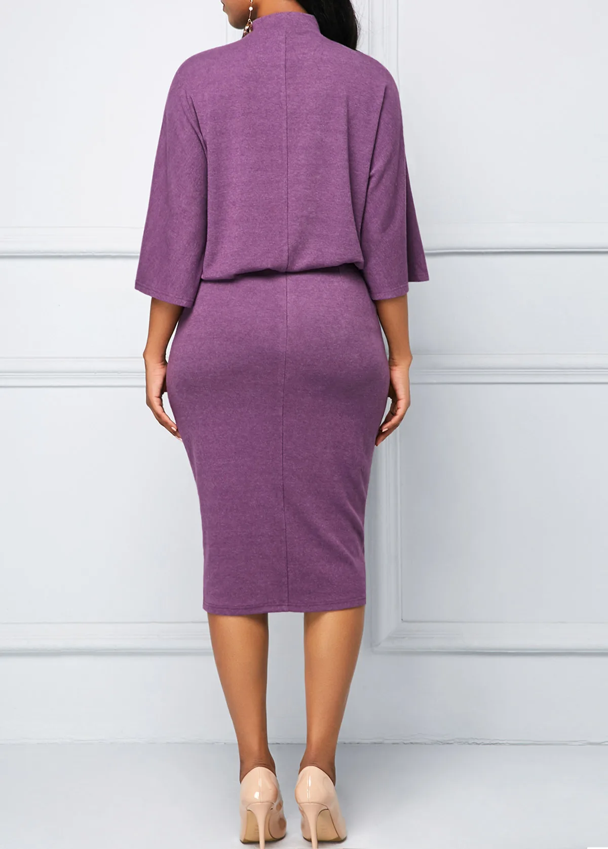 Европейский и американский стиль однотонное повседневное облегающее платье