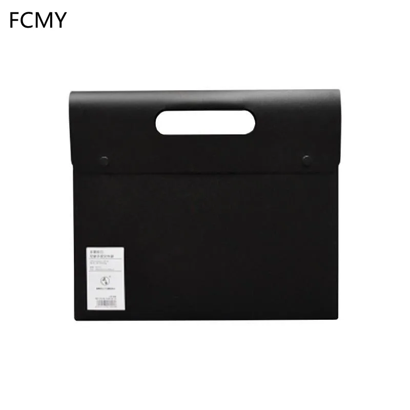 

2021 New A4 Portable File Folder Big Capacity Document Bag Simple Business Briefcase Plastic Storage Organizer Double Snap Bag