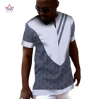 По индивидуальному заказу в африканском стиле кружевное жаккардовое тканевые рубашки для Для мужчин Дашики топы одежда короткий рукав футболки Повседневное Slim Fit WYN52