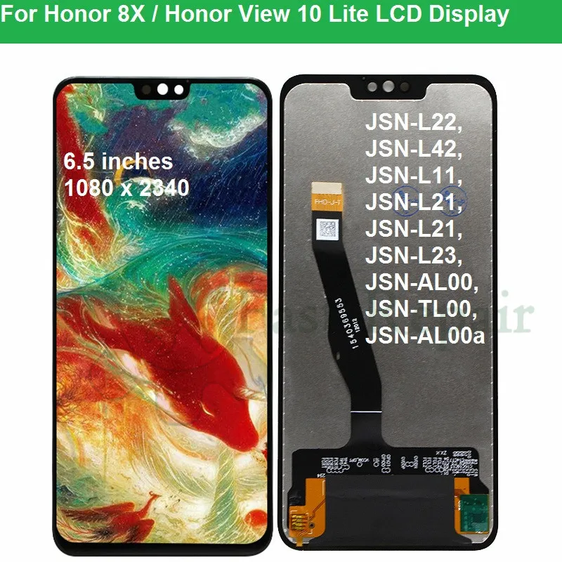 Дисплей 6 5 дюйма для Huawei Honor 8X ЖК дисплей цифровой преобразователь сенсорного