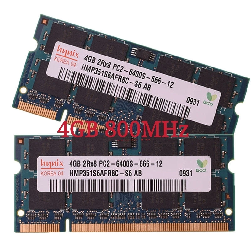 Hynix оперативная память DDR2 4 ГБ 800 МГц для ноутбука Гб 2Rx8 PC2 6400S 666 12 ddr2 ОЗУ 200PIN 1 8 в