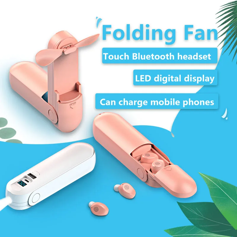 Беспроводные наушники TWS Bluetooth с подсветкой вентилятора водонепроницаемые