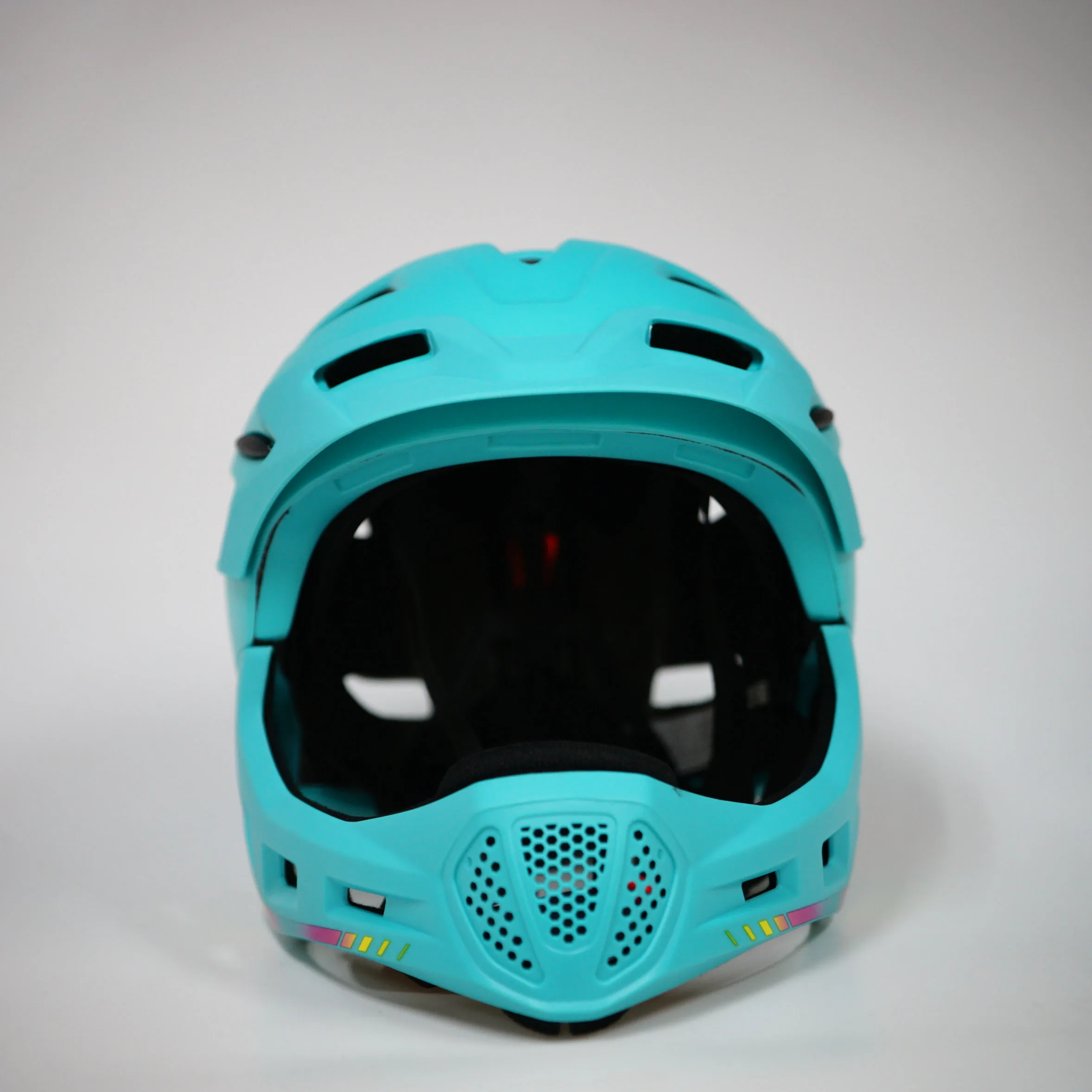 Детский красный Полнолицевой горный велосипедный шлем со светодиодной