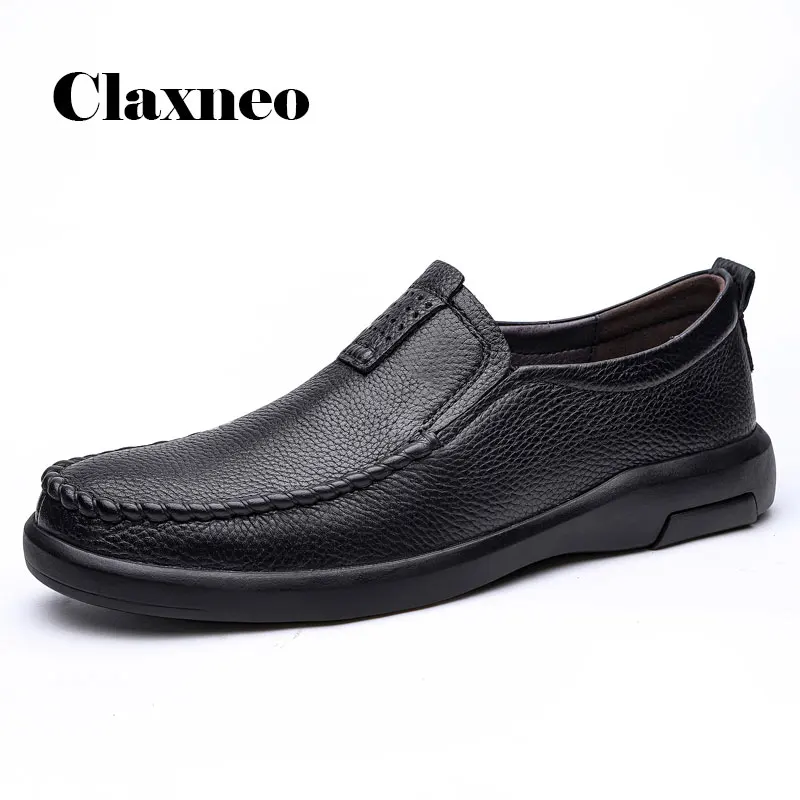 

Man Leather Shoes Slip on 2020 Men's Boat Footwear Genuine Leather Loafers Male Dress Shoe mocassin homme luxury Brand