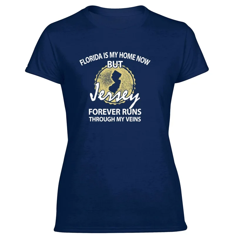 Модная футболка Florida Is My Home But Jersey Forever для мужчин 2020 s Мужская 100% хлопок|Мужские