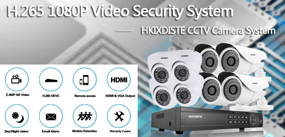 8CH 1080P HDMI DVR 1080P HD Крытая наружная камера безопасности система SONY 8-канальный CCTV DVR комплект 8 шт AHD камера набор с 2 ТБ HDD