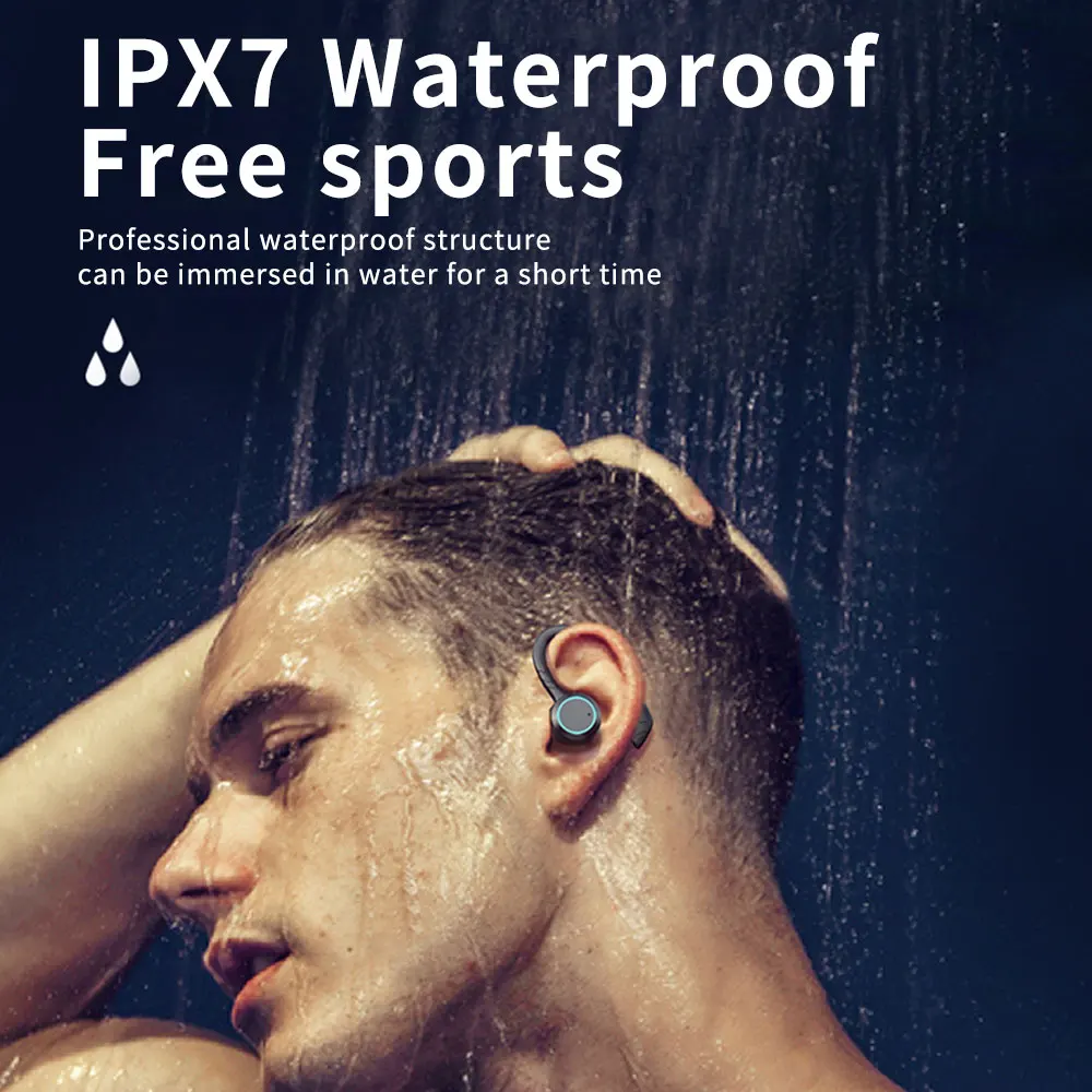 

Cyboris IPX7 Waterproof Wireless Sports Earphones Bluetooth 5.0 Touch Control Host Switch On-Ear Headphones 8D Sound Surround
