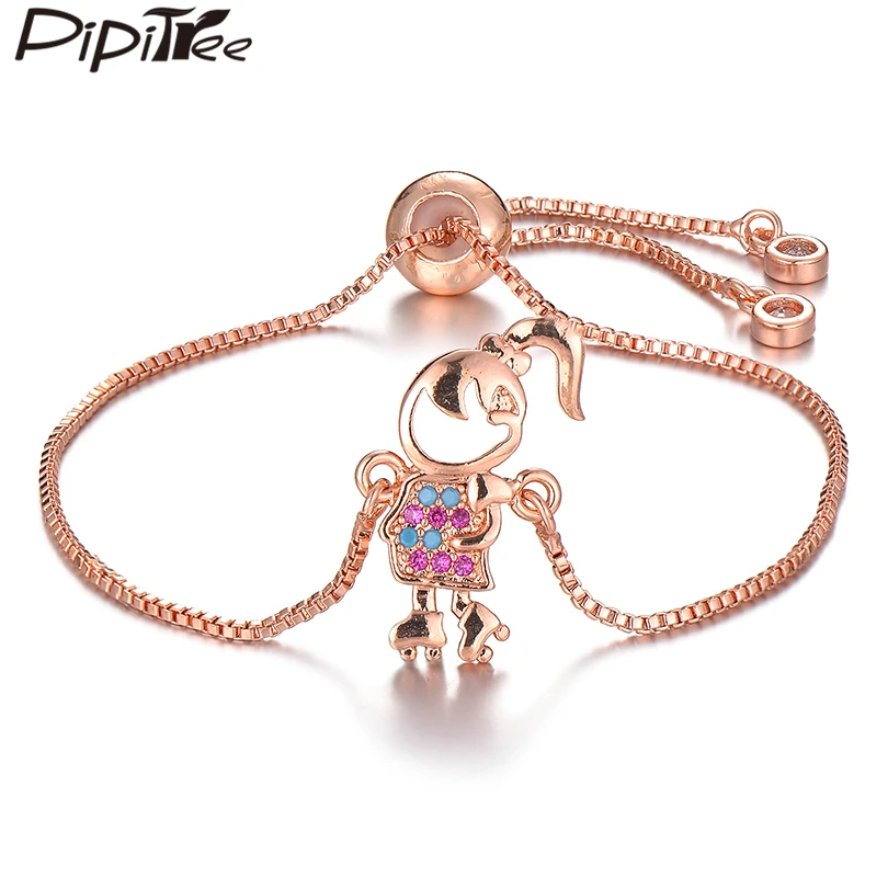 Симпатичный Шарм-браслет Pipitree для катания на коньках семейное ювелирное изделие