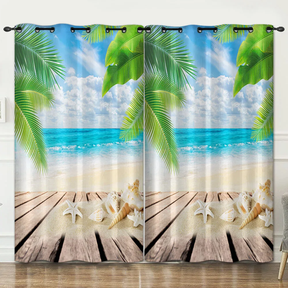 Красивые Морские Пейзажи в летней спальне гостиной украшение занавески фон