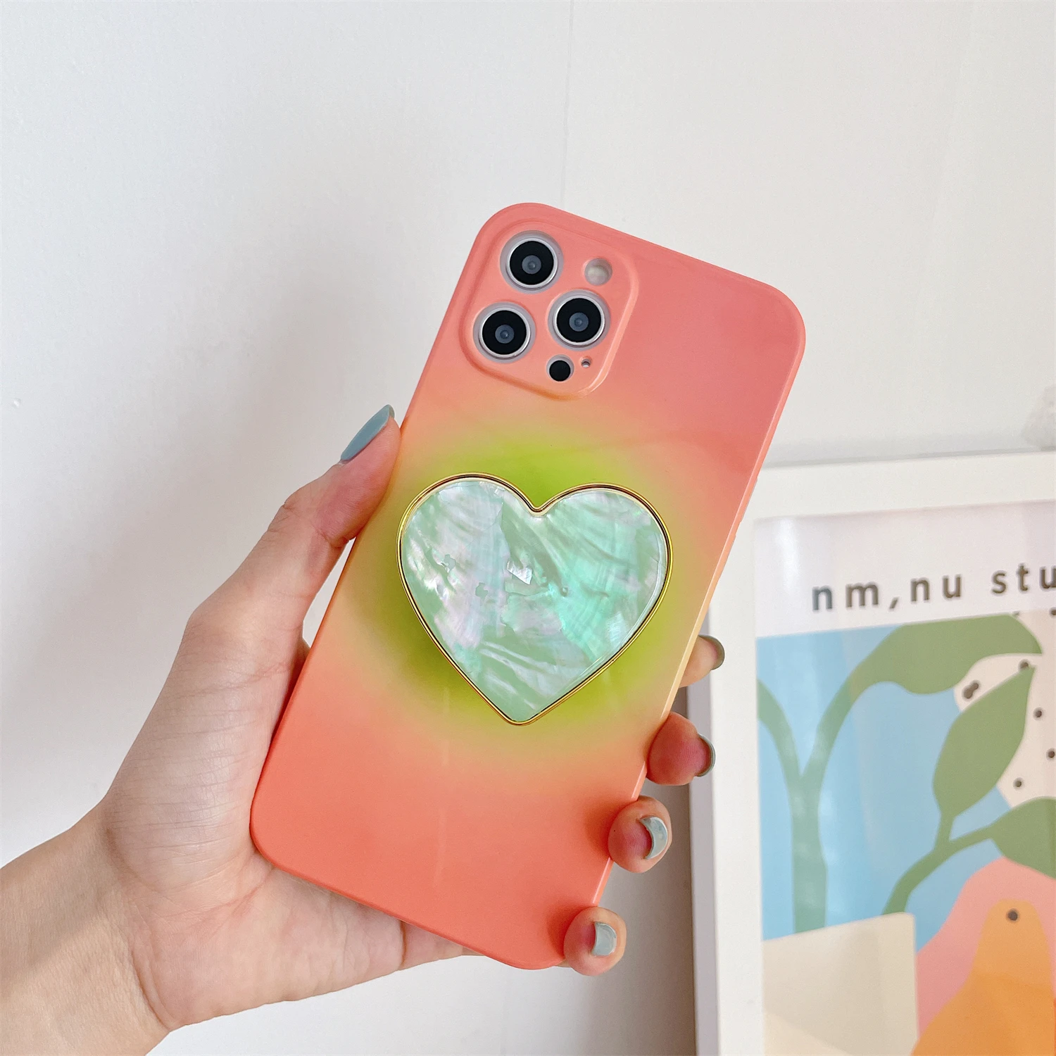 INS Love Hearts Seashell кронштейн для телефона ручка iPhone Samsung Huawei Xiaomi универсальный
