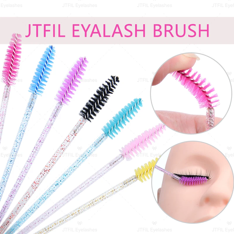 

Eyelash brush makeup brushes 50pcs individual disposable mascara applicator comb wand lash makeup brushes tools 6colors