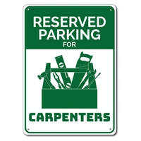 carpenter parking sign metal tin sign metal signcarpenter shop decor carpenter sign tool box decor tool box sign