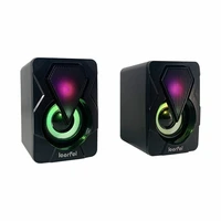 computer speakers with subwoofer for pc desktop computer laptop led colorful lighting home theater system usb wired soundbox
