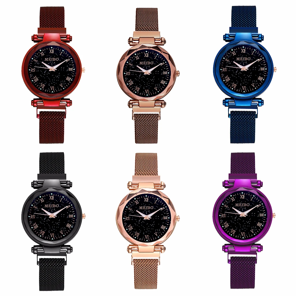 

Women Magnet Buckle Starry Sky Luminous Watch Luxury Vogue Ladies Gifts For Women Roma Dial Quartz Watch Relogio Feminino