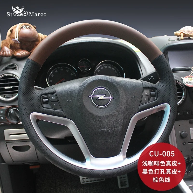 

For Opel Ampera Astra Insignia High-quality Hand-Stitched Leather Car Steering Wheel Cover Interior Accessories