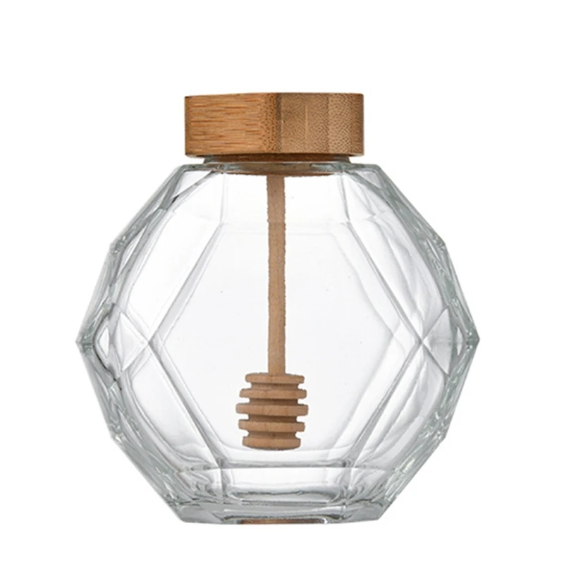 

Hexagonal Jam Jars 380ML , Transparent Jam Jar Bottles for Jams, Honey, Wedding