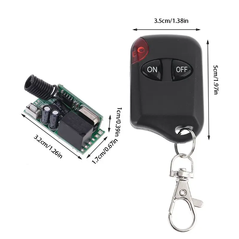 DC12V Single Light Switch Receiver Module 2 Channel Remote Control with Keychain | Электроника