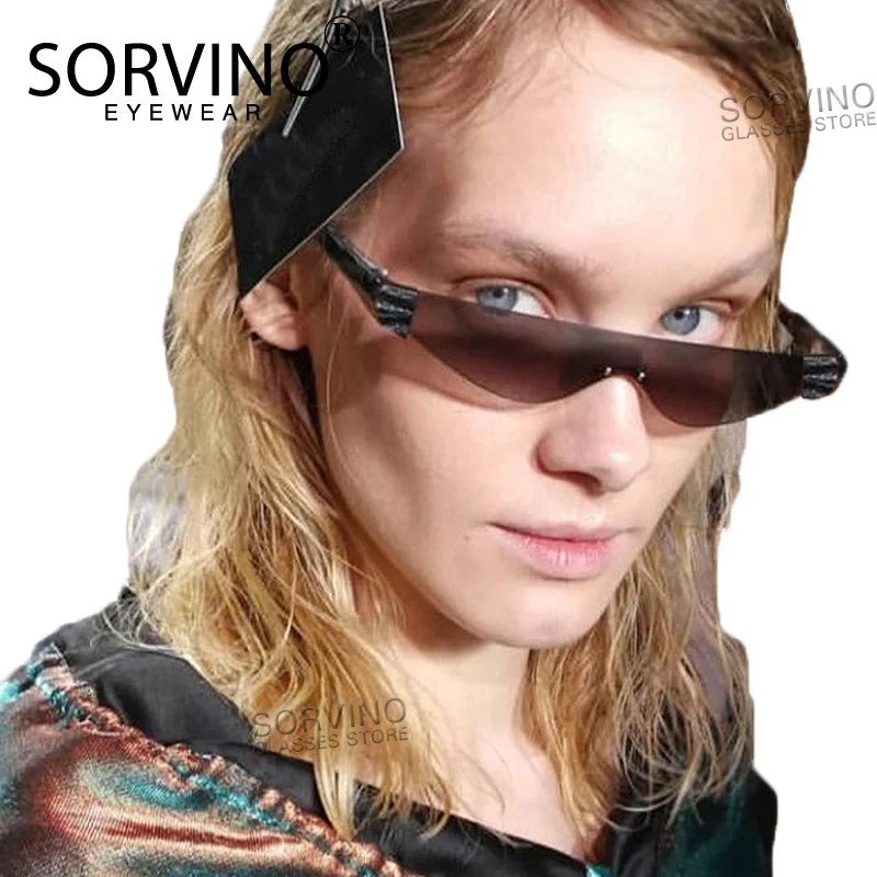 Мужские и женские солнцезащитные очки SORVINO ретро кошачий глаз без оправы
