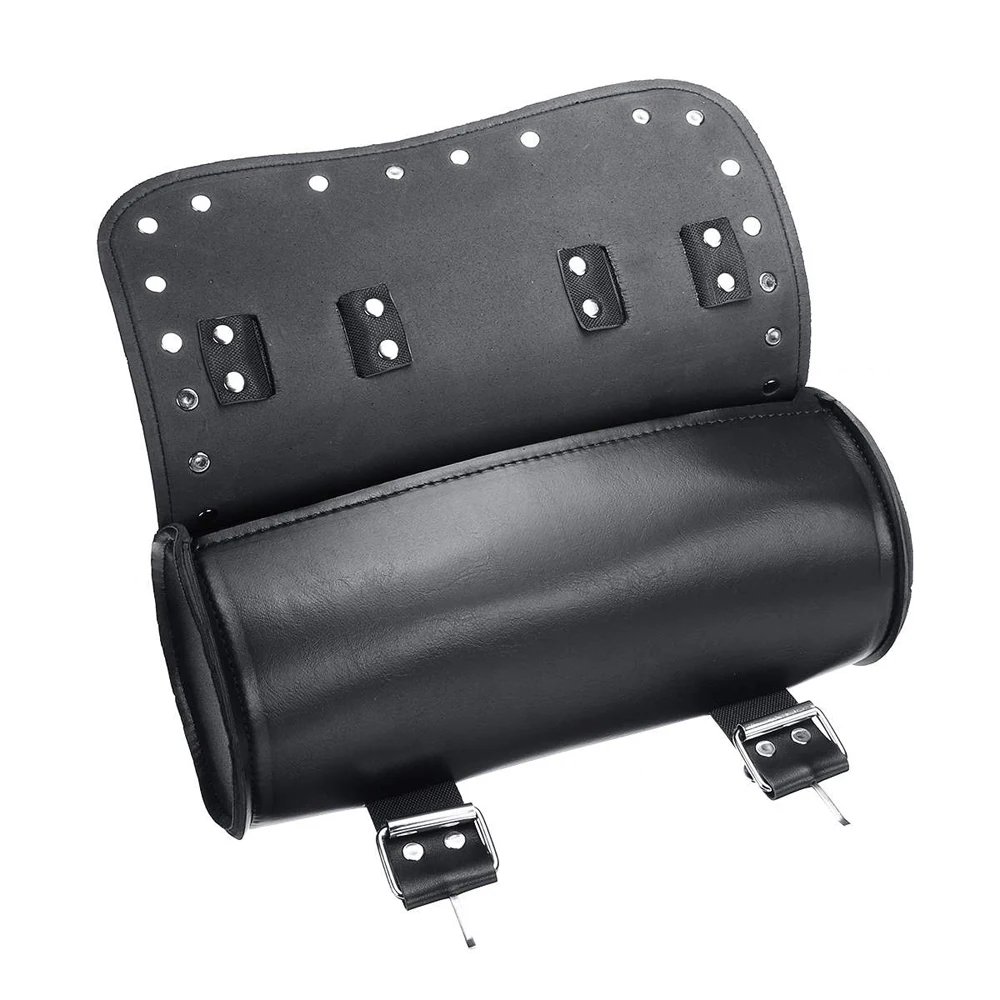 

New Saddlebags for Motorcycle Bag Cruiser Tool Bag Fork Barrel Shape Handlebar Front Fork Bag Black Pannier saddle bags Tools