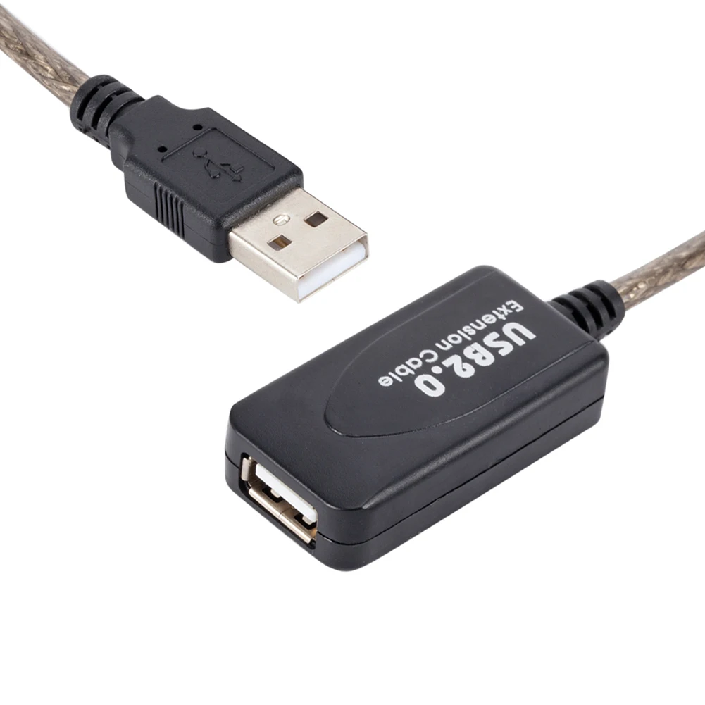 

A Male to A Female Repeater Cable Extension 10m Active USB 2.0 Extender Cord for Household Computer Accessories