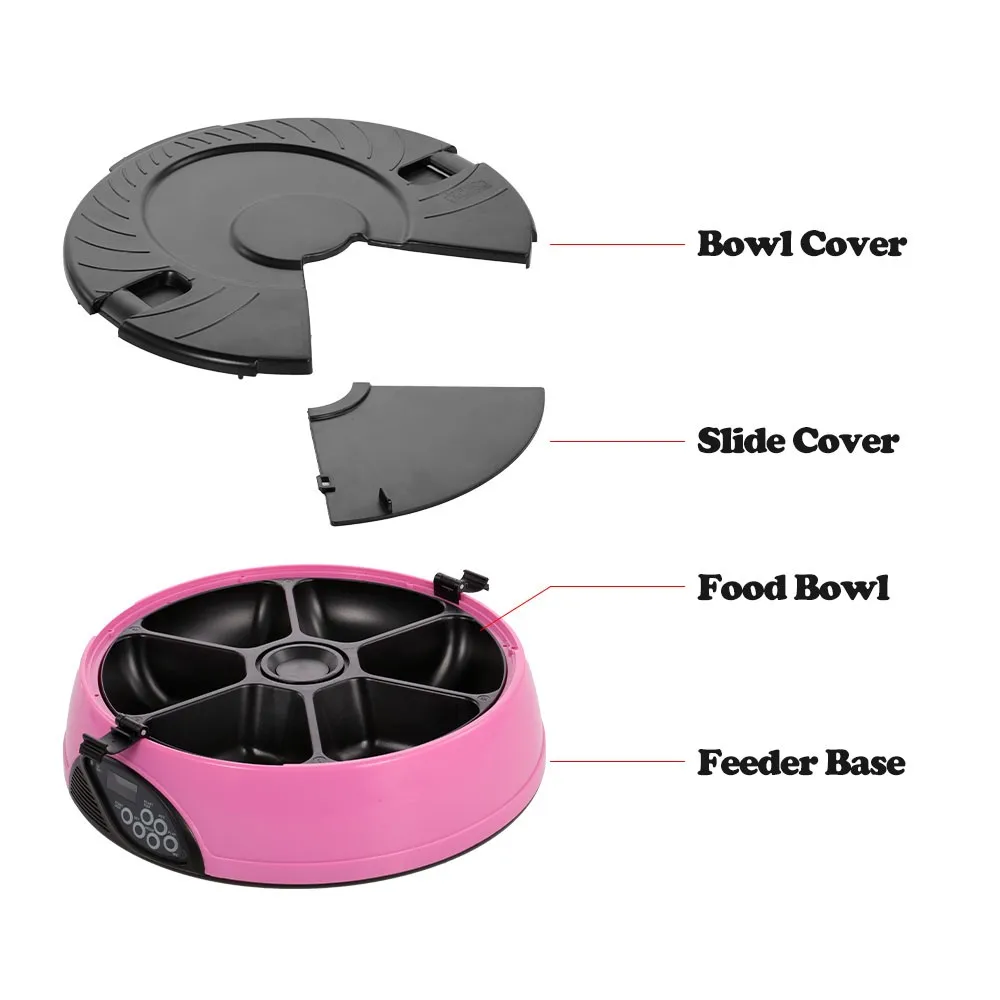 

Automatic Pet Feeder Dog Cat Programmable Animal Food Bowl Timed Dispenser