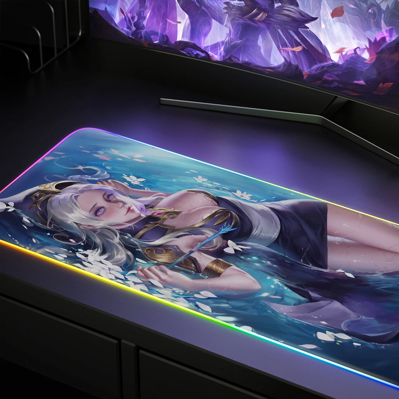 

RGB Luminous Mouse Pad Office Game Home Marquee Keyboard Super Large Thickened Cool Laptop Customized LOL Hero Alliance