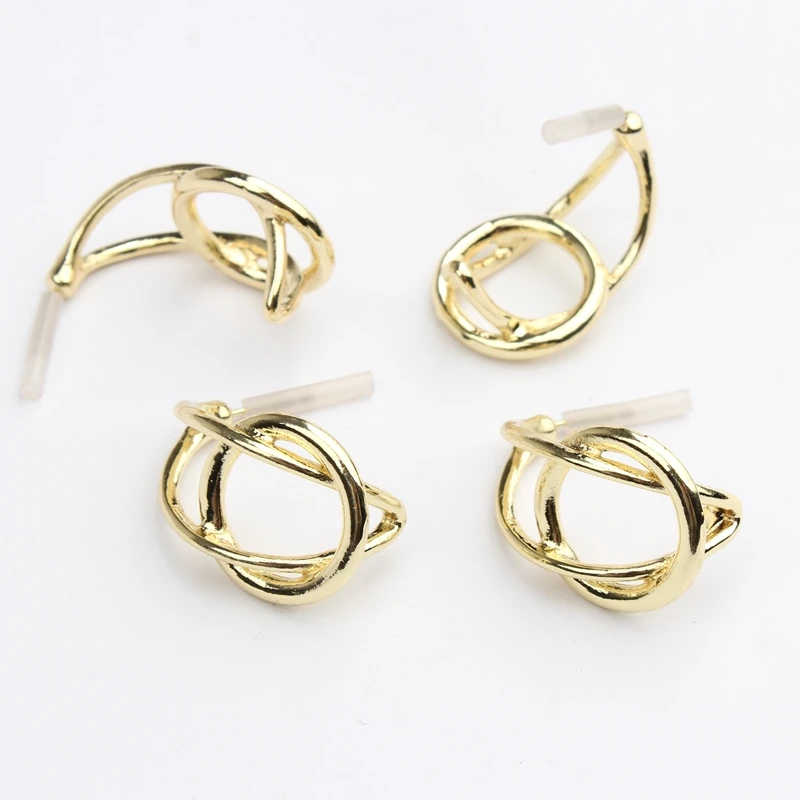 

Zinc Alloy Geometric Hollow Exaggeration Base Earring Connector 19*21mm 6pcs/lot For DIY Fashion Earring Accessories