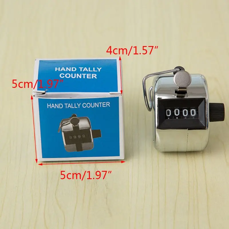 

4 Digit Number Mini Hand Held Tally Counter Digital Golf Clicker Manual Training Counting Max. 9999 Counter