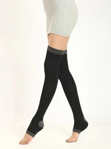 Чулки женские, нейлон, 80 см, подходит для похудения и красоты ног, без пальцев, компрессионные, для варикозного расширения вен