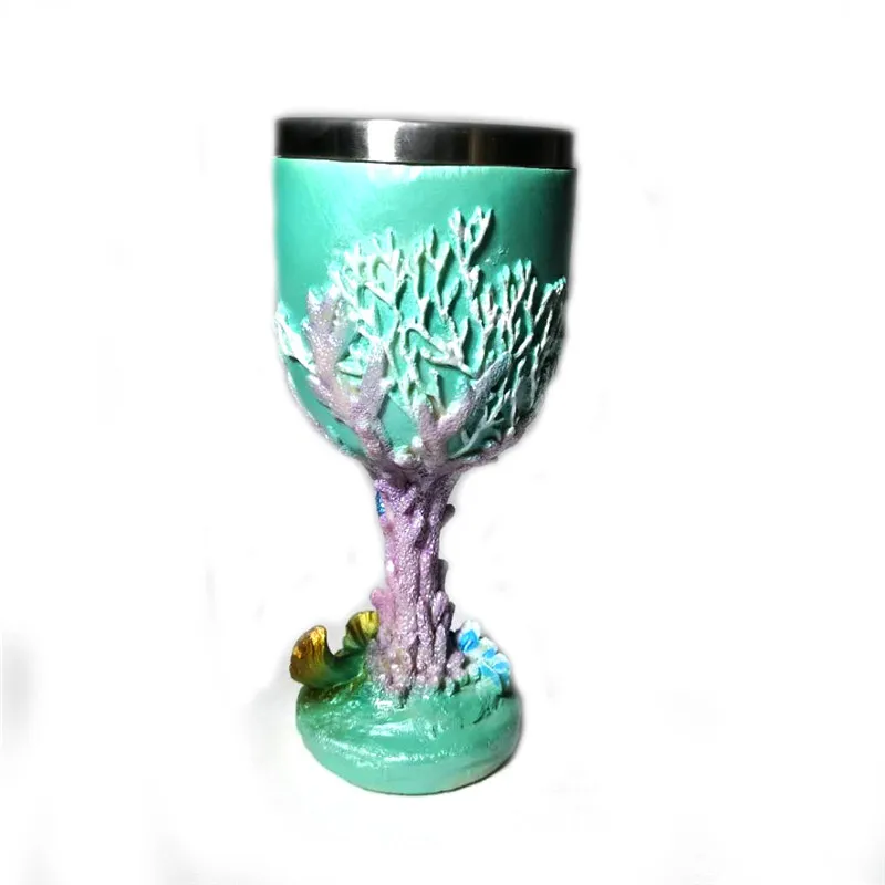 Креативные бокалы русалки из полимера и нержавеющей стали для вина виски