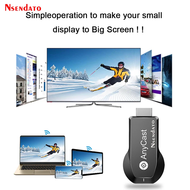 Адаптер Anycast M100 2 4G/5G 4K Wi-Fi HD беспроводной дисплей TV Stick для Miracast DLNA AirPlay приемник IOS