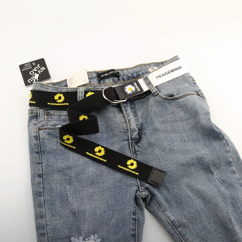 

Женский длинный ремень с вышивкой, дизайнерский брендовый ремень с двойной кольцевой пряжкой и надписью, в стиле Харадзюку, 2020