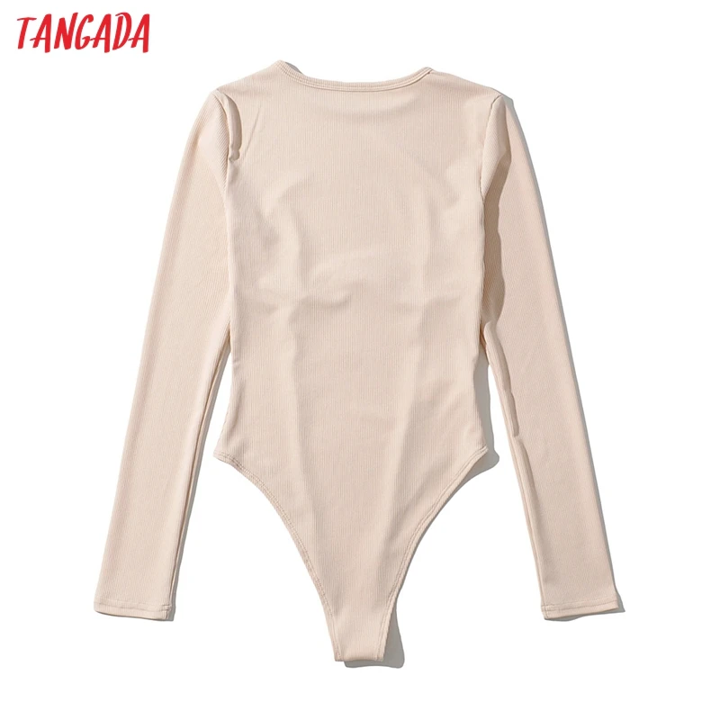 

Tangada 2021 Women Solid Elegant Playsuits Big Strethy Long Sleeve O Neck Rompers Ladies Chic Jumpsuits LK11