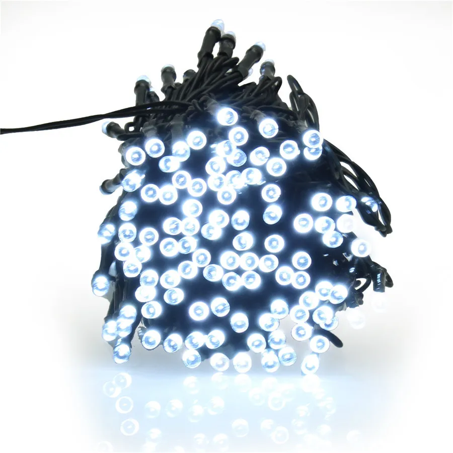 Solar 20M 30M 50M 500 Leds Christmas String Light Black Wire Waterproof Hanging Decoration &amp Remote Controller for Garden Roofs | Лампы и