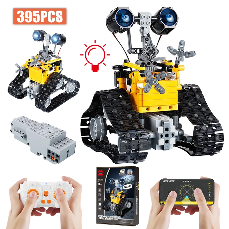 395pcs City Technical APP Programming RC Electric Intelligent Robot Building Blocks MOC Tracked Car Bricks Toys for Boys Gifts | Игрушки и