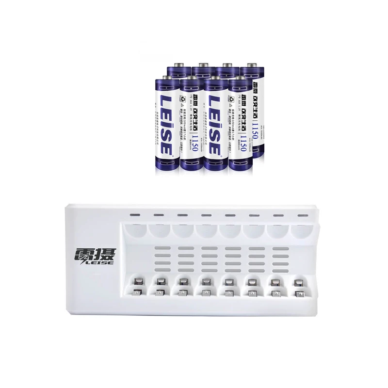 8pcs AAA1150 Leise C857 Батарея Зарядное устройство набор 8 шт. металл-гидридных или никель 1,2 V AA AAA Перезаряжаемые Батарея быстрой зарядки указать светильник универсальный разъем - Цвет: 8pcs AAA1150