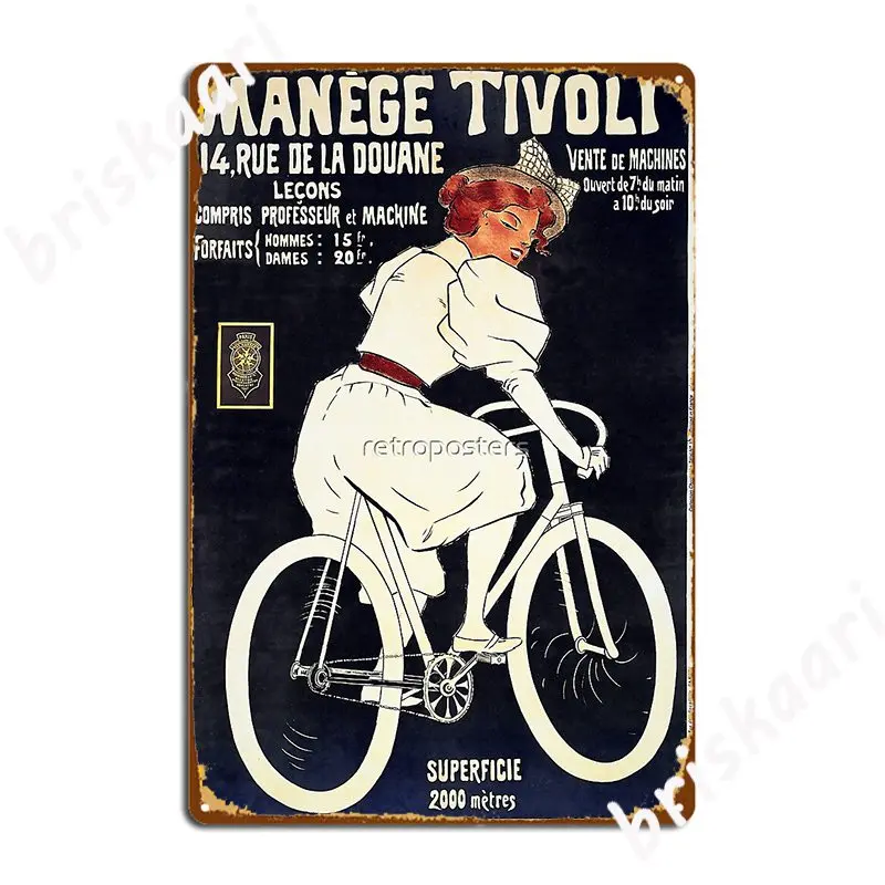 

Винтажные оловянные плакаты Manege Tivoli Ride A Tivoli для езды на велосипеде во французском стиле