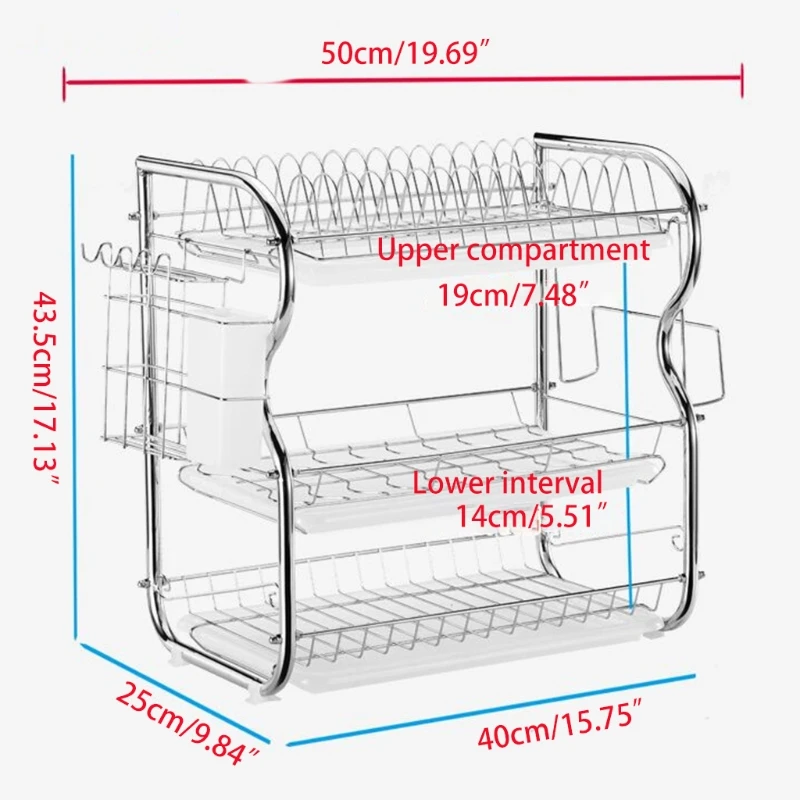 

ronwork Screw Free Clasp Kitchen Finishing Two Layers Three Layers Drip Tray Rack Multi Function Bowl Shelf