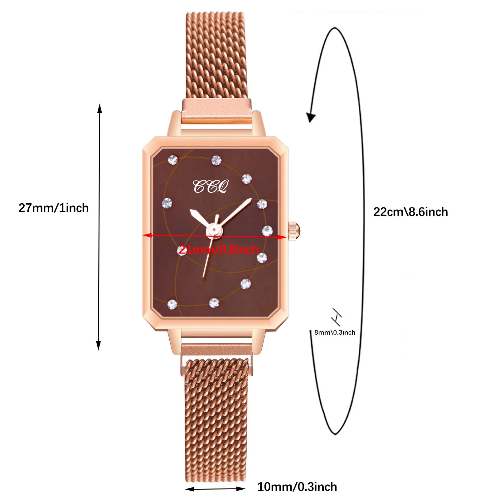 

Zegarek Damski CCQ Watch For Women Luxury Fashion Popular Casual Quartz Watches Simple Diamond Dial Wrist Watch F3