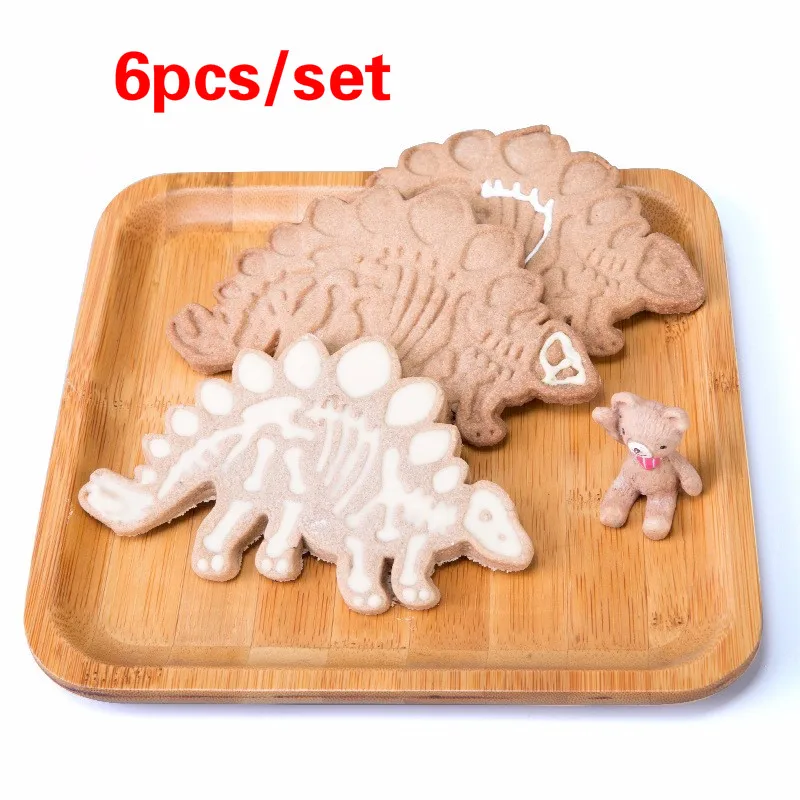 6 шт./компл. форма для печенья в форме динозавра 3d сахарный десерт выпечки
