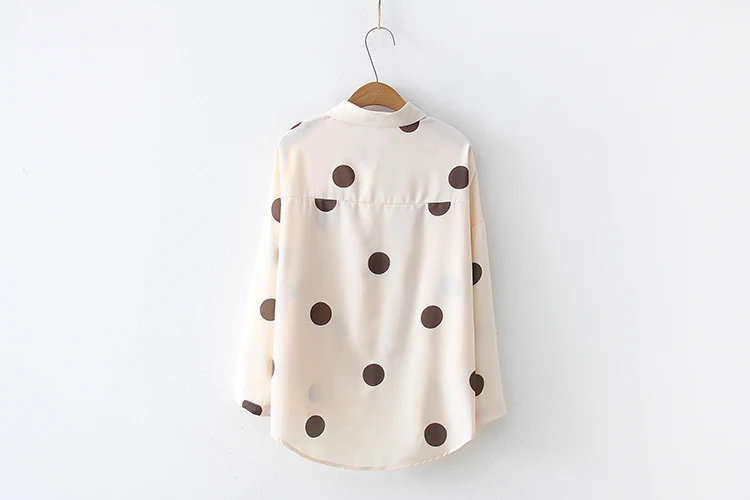 

Summer Women's Blouses Chiffon Polo Shirts Casual Shirt Plus Size Loose Top Print Tops Print Long Sleeve Lady Blouse Houthion