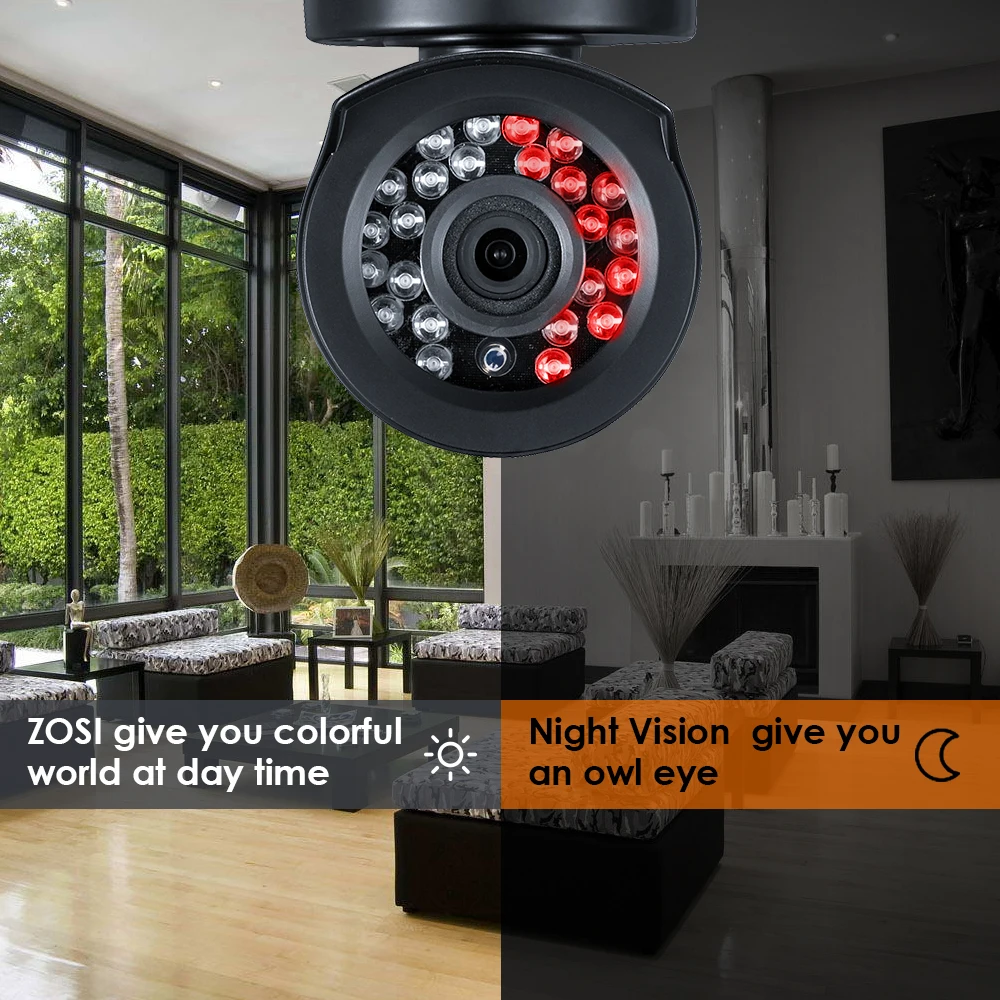 ZOSI Высокое качество 1080P HD уличная камера безопасности Система 1080P HDMI CCTV видео наблюдение 4CH DVR комплект 1 ТБ HDD TVI камера комплект