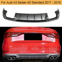 For A3 Rear Bumper Diffuser Lip for Audi A3 Sedan Standard 4 Door 2017 - 2019 Car Rear Lip Spoiler Auto Car Accessories